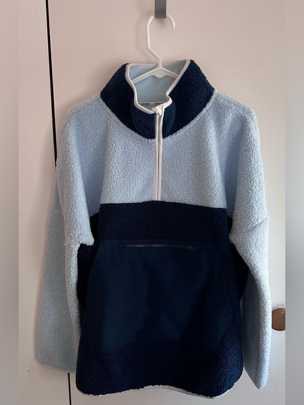 Tuckernuck Light Blue and Navy Sherpa Pullover